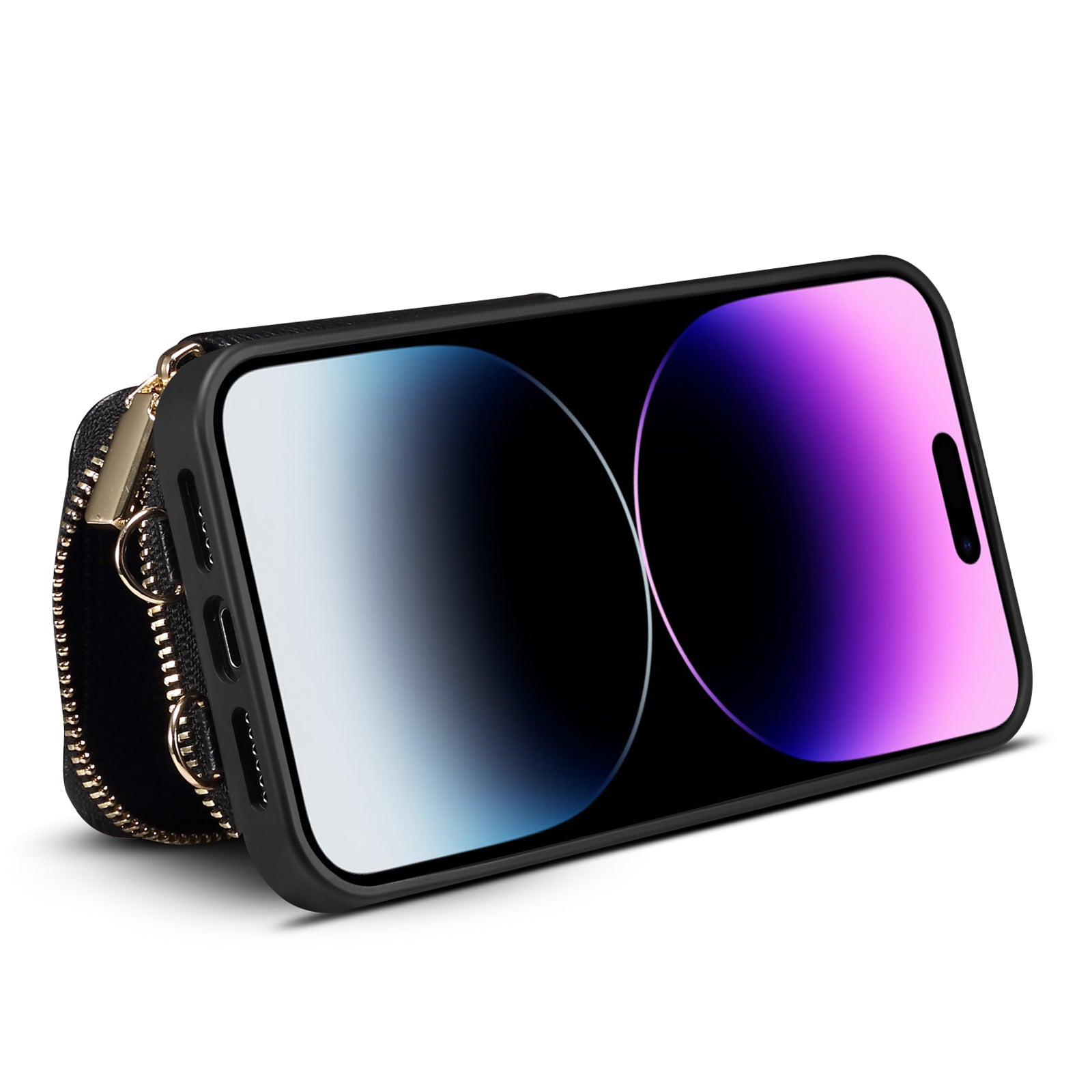 Til iPhone 14 Pro Max Kickstand Kortholder Telefon Cover Pung PU Læder TPU Telefon Taske med rem Til iPhone 14 Pro Max Kickstand Kortholder Telefon Cover Pung PU Læder TPU Telefon Taske med rem